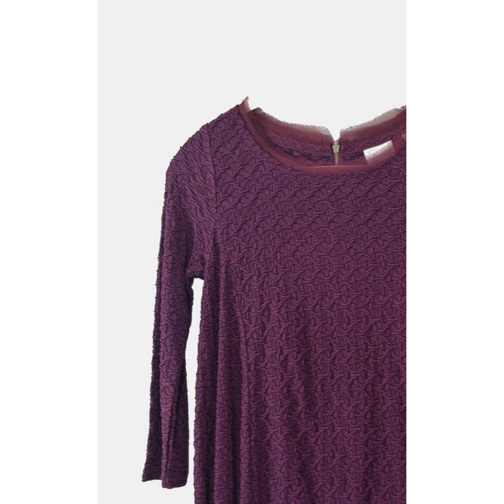 Anthropologie Postmark Small Top Textured Weave Lace Trim 3/4 Sleeve Chic Blouse
